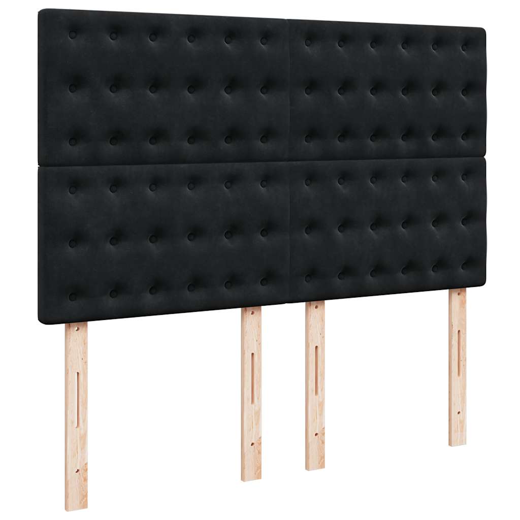 Ottoman Bed with Mattress Black 140 x 200 cm Velvet