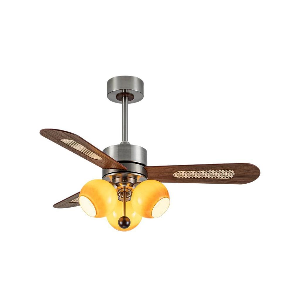 2026 Retro Ceiling Fan Light: Inverter Straight Blade for Living, Bedroom & Dining Rooms
