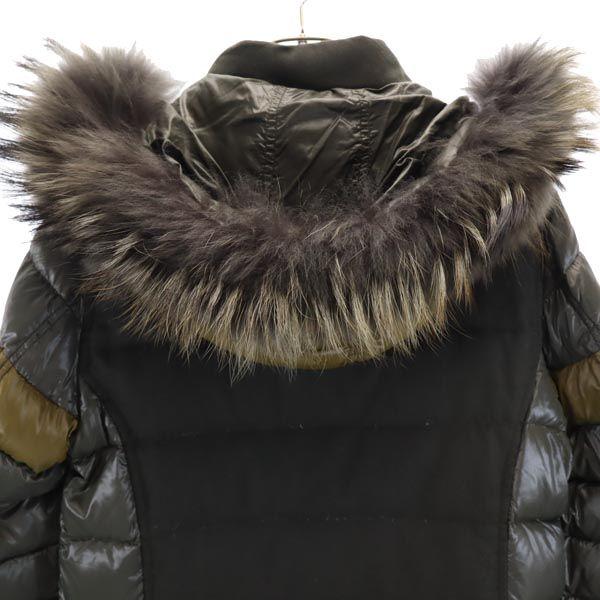 DUVETICA Down Switch Long sleeve Real fur Down jacket 42 Khaki Women Used