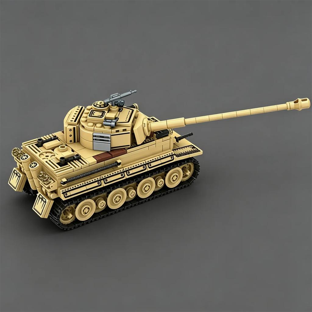 2026 New Product Figurine new Tiger E Tank Tracked Armored Vehicle Construction Set: Tiger I Tank Model, Toy