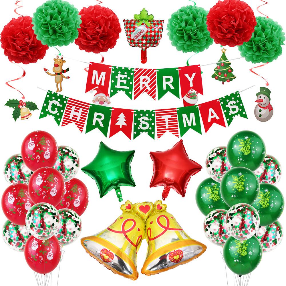 Weihnachtsschmuck Ballon Set Weihnachten Frohe Ornament Ballon Glocke Aluminiumfolienballon Set