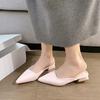New Vintage Polka Dot Pointed Toe Mules Ladies Kitten Heel Satin Comfy Casual Daily Shoes For Women Summer Fashion Heeled Sandal