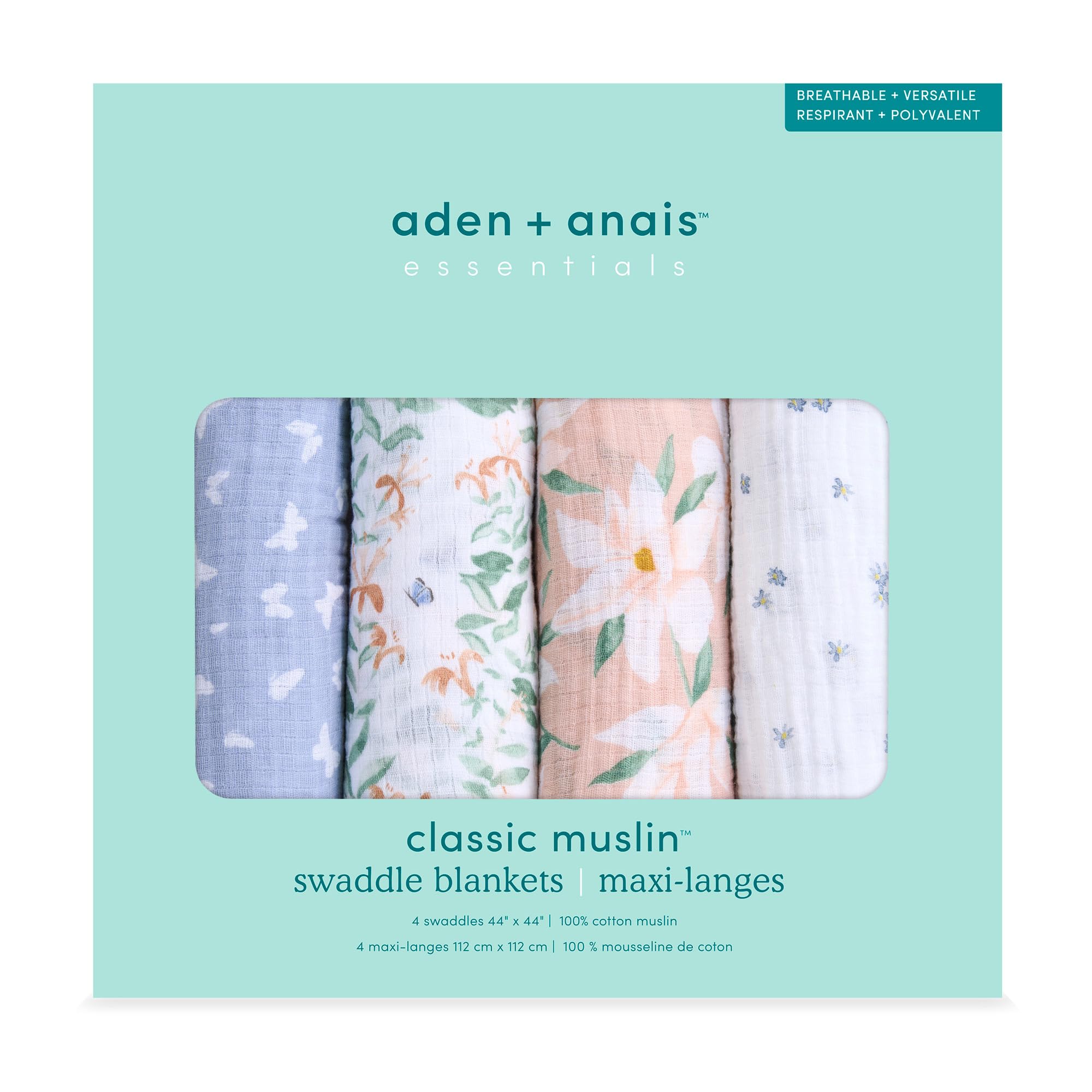 

aden anais essentials Пеленка 4 butterfly garden baby 4 штуки SWADAEESWC40037 +