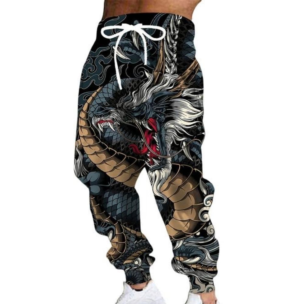 2026 Fashion New Limited Edition Five Claw Golden Dragon Texture 3D Printed Loose Outdoor Hip Hop Street Casual Sports Pants