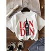Girls Crewneck Short Sleeve T-Shirt, London Big Ben & Letter Print Simple Artistic Casual Summer Top
