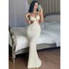 Solid Backless Plaid Strap Long Dress for Women Bodycon Sexy Party Elegant Maxi Dress Evening Birthday Outfits