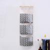 Cotton Linen Hanging Storage Bag With Multilayer Design For Living Room Organization