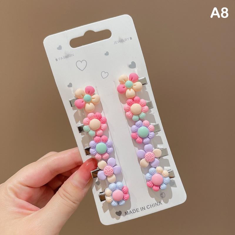 

10 шт., детская маленькая акриловая заколка для волос для девочек, милая летняя детская мини-заколка для волос, цветная заколка для детского головного убора, заколка для челки