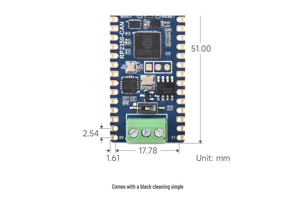 Micro-Snow RP2350 CAN Board with Raspberry Pi RP2350A Dual-Core Processor