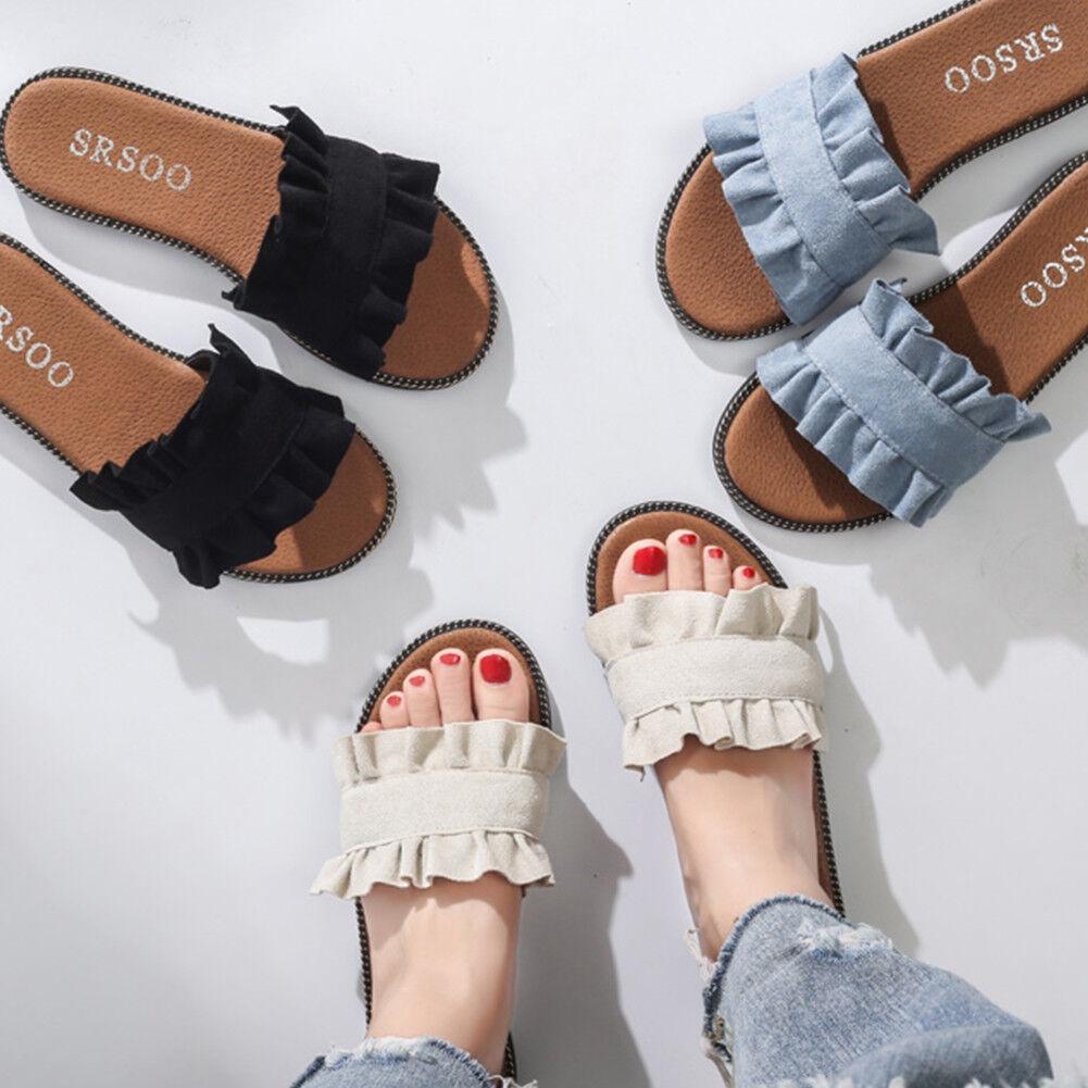 Korea Style Ladies Womens Flats Slip On Comfy Flip Flop Slider Slippers Sandals In Chic Colors