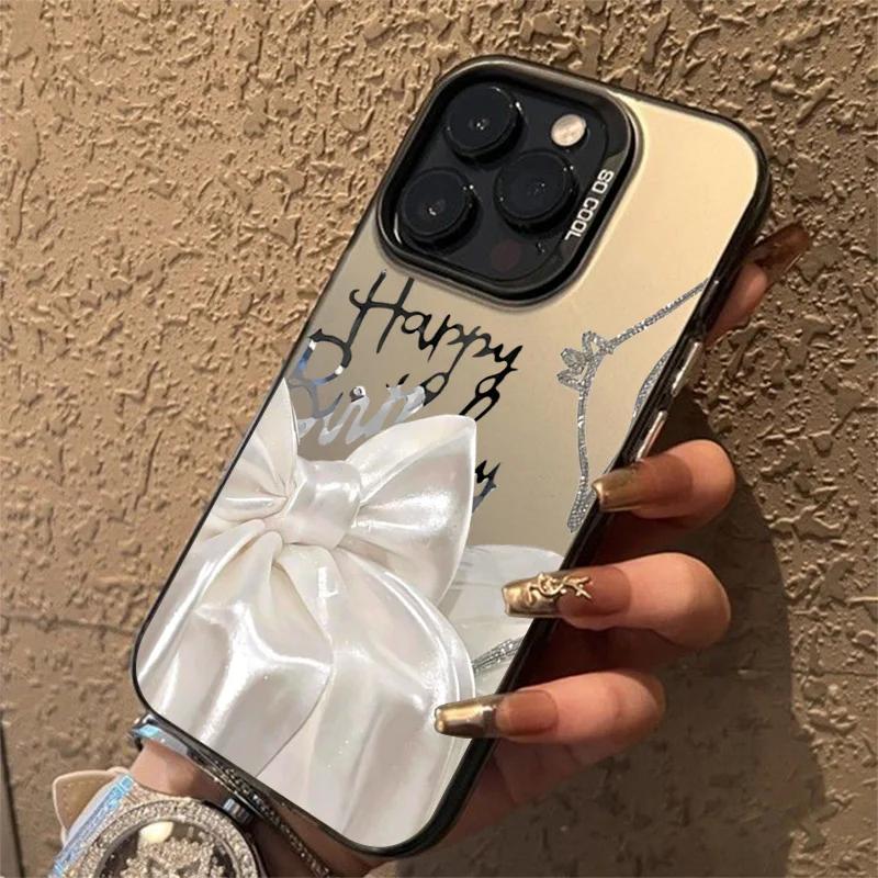 Luxury Silk Bow Glitter IMD Case for  POCO X6 X5 F6 F5 M6 Pro Mi 13T 12T 11T 14 13 12 11 Lite 5G NE 14T Pro Cover Cases