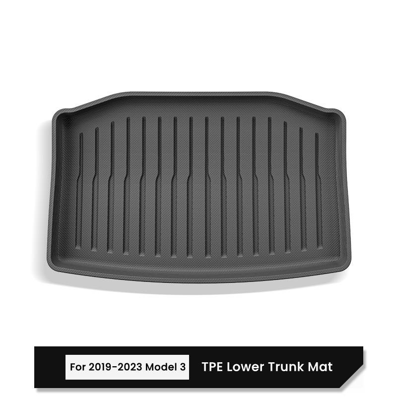 for Tesla Model 3 / Y Front Rear Trunk Mats Upgrade TPE Lower Storage Box Pads Protective Cover Cargo Liner Trunk Tray Floor Mat