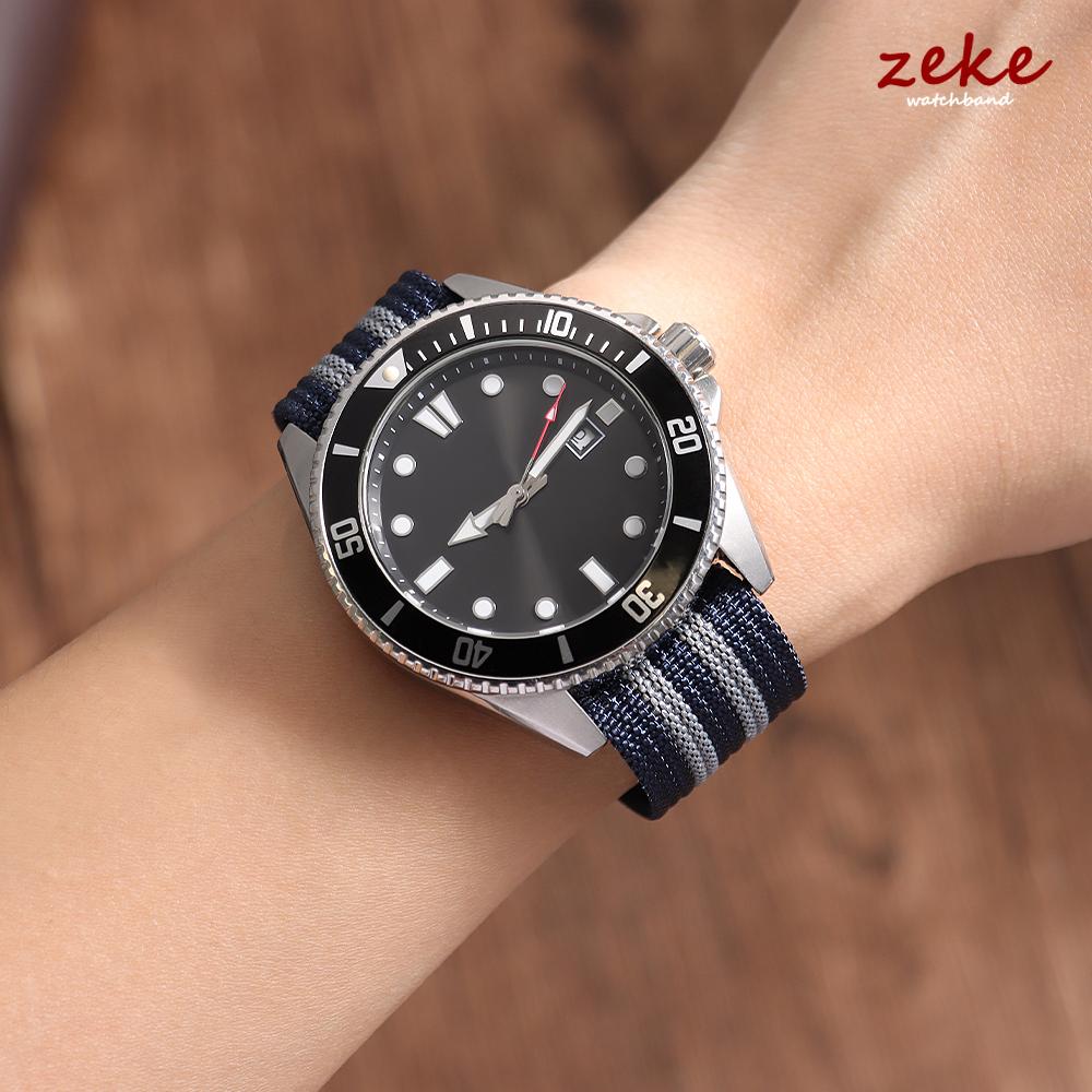 Premium Ribbed Watch Band Deployant Clasp Nylon 22MM 20MM Watch Strap for Omega Folding Buckle Watchband Sport Wristband For Men