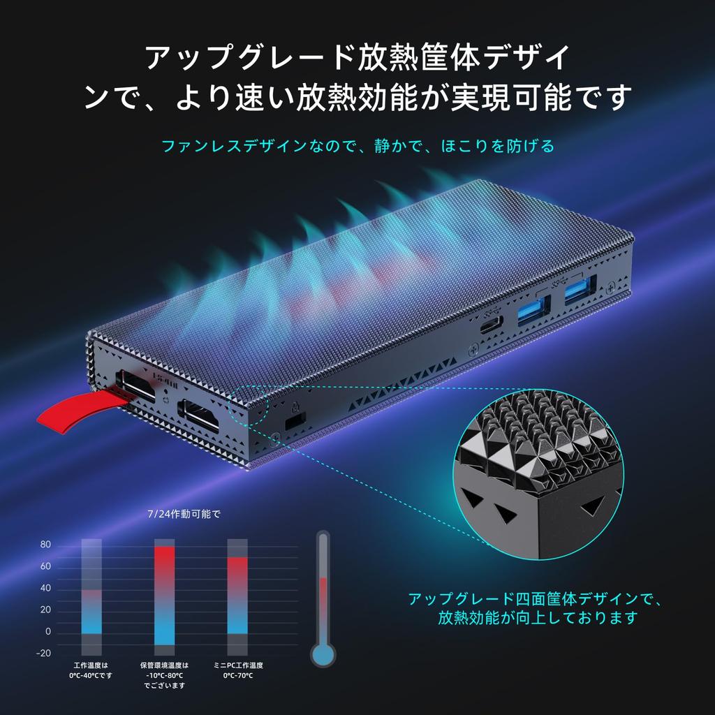 HiMeLE PCG02 Pro Stick PC Fanless Mini PC Alder Lake N100 to Micro PC 8GB 128GB Mini Computer Small Desktop Dual HDMI 4K VESA for Office (up 3.4GHz)