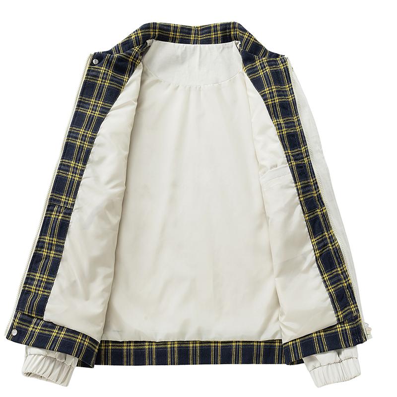 Men's Shirt Collar Autumn New Fake Two-piece Men's Hong Kong Style Casual Trendy Fashion Color Plaid Lapel Work Jacket