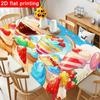 1pc Colorful Dessert Wonderland Tablecloth - Whimsical Polyester Table Cover with Cupcake And Fruit Design, Reusable & Easy to Clean for Birthday Part