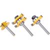1/4 Inch Shank Router Bit Set, 3PCS Tongue and Groove Router Bits, 45 Degree Joint Router Bits, 3 Teeth T Shaped Wood Milling Cutter Set for