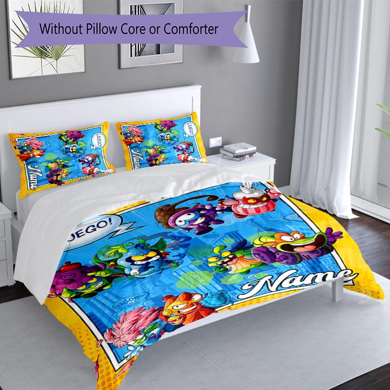 3pcs Custom Name SuperZings Bedding Set,Includes 1 Duvet Cover and 2 Pillowcases,All-season Bedroom Decor