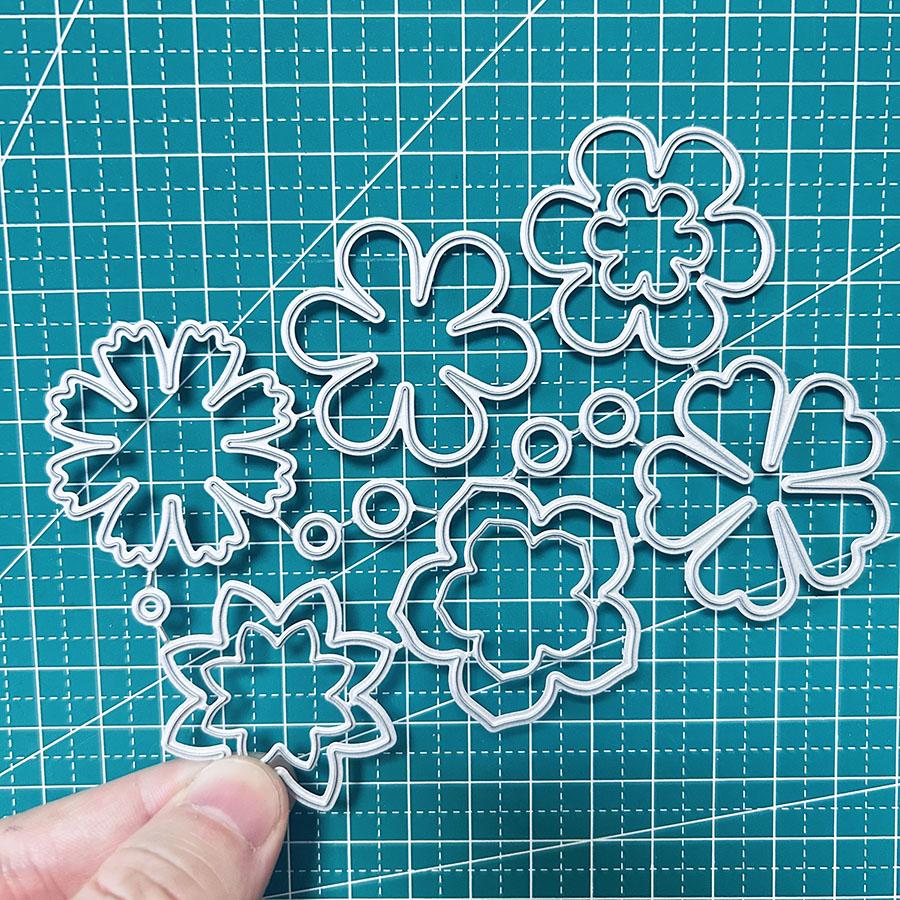 3pcs/Set Flowers Die Cuts for Card Making, Petal Metal Cutting Dies, Metal Die Cutting Mold, Scrapbooking Dies, Etched Embossing Stencil for Crafts