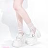 Fashion Sweet Heart-Shaped Buckle Lolita High Heels Pump Shoes for Women Y2k PU Leather Waterproof Platform Mary Janes Shoes