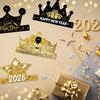 2026  Year'S Theme Party Dress Up Girls Boys Happy  Year Celebration Decoration Novelties Supplies Photo Props