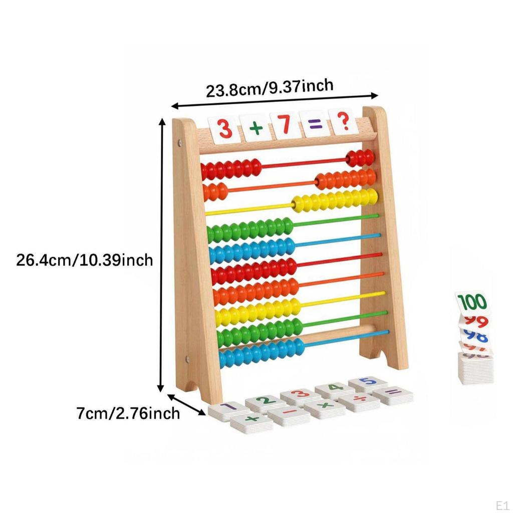 Educational Math Toy Early Education Wooden Abacus Smooth Sliding Beads