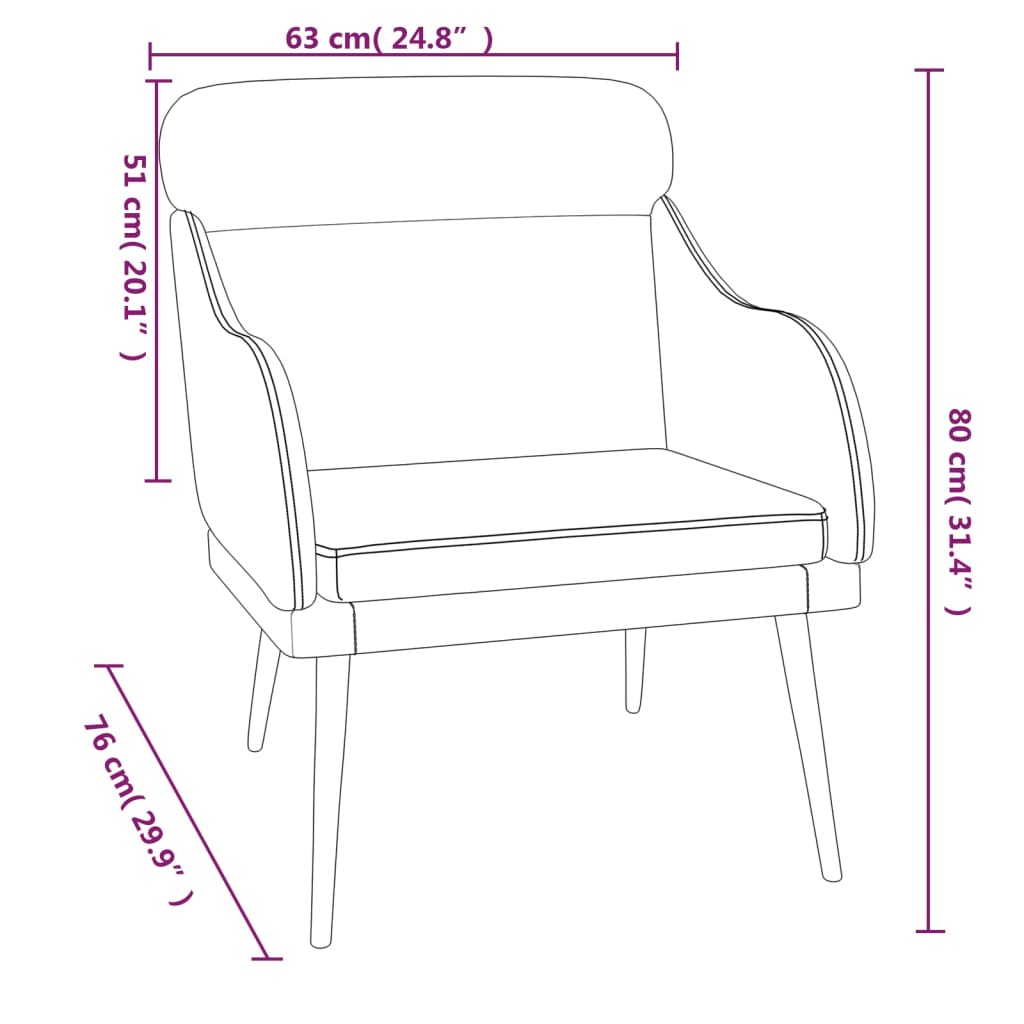 Armchair Pink 63 X 76 X 80 Cm Velvet