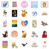 50 Color Small Fresh Style Decorative Stickers Landscape Animal Text Not Repeated Waterproof Decorative Stickers Cross