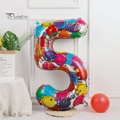 40-дюймова повітряна куля з цифрами з алюмінієвої фольги. Різнобарвна повітряна куля з новим роком 2024. Великий розмір. Святкова прикраса. Товари для вечірок