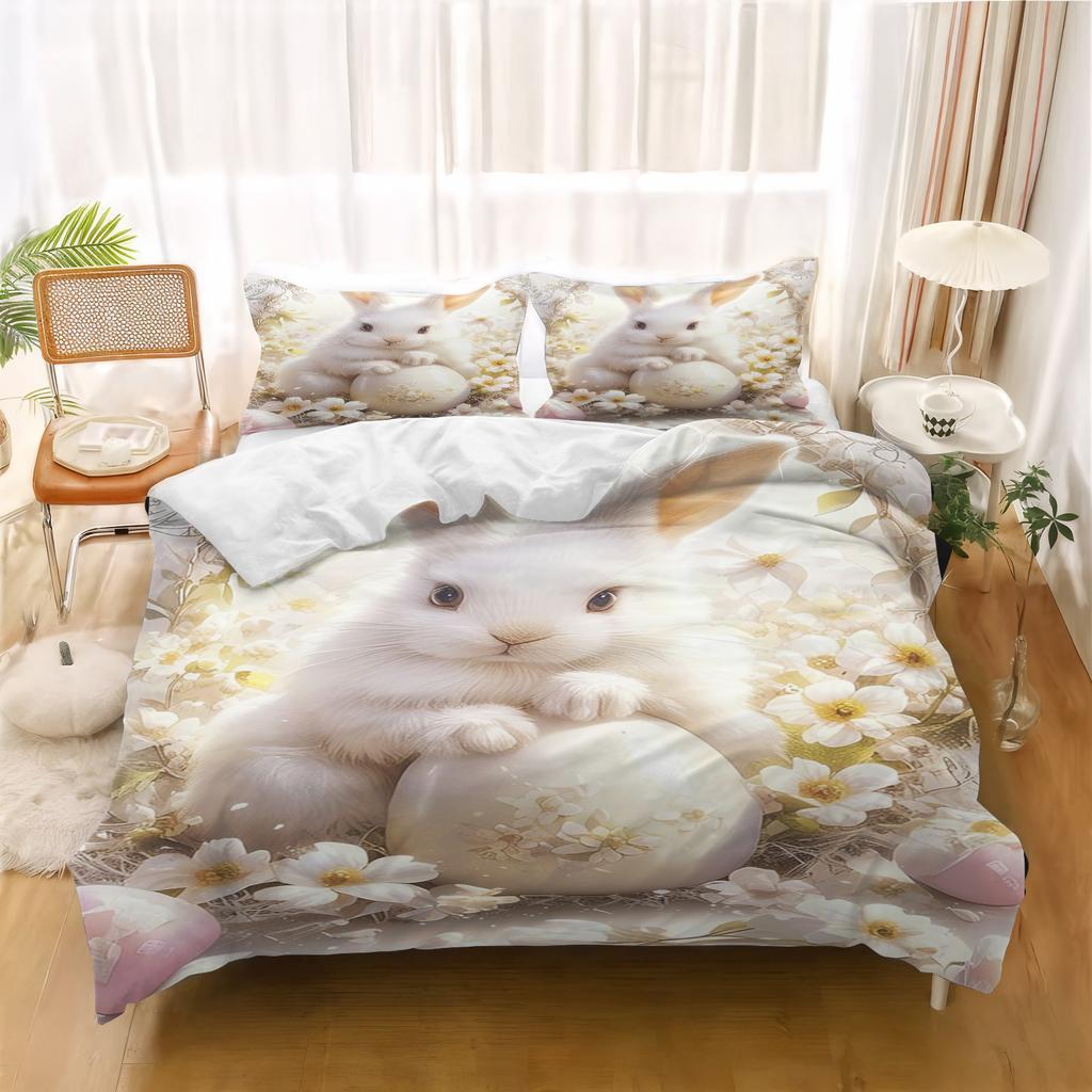 Lucky Rabbit Anime Duvet Cover Children'S Bedding Pillowcase Printed Children Adult Set Queen Size Reactive Printing Quilt