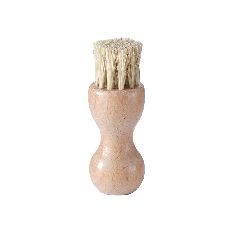Mini Beechwood Chess-Shape Boar Bristle Shoe Brush - Dual Color, Polished, Multi-functional for Dust Removal