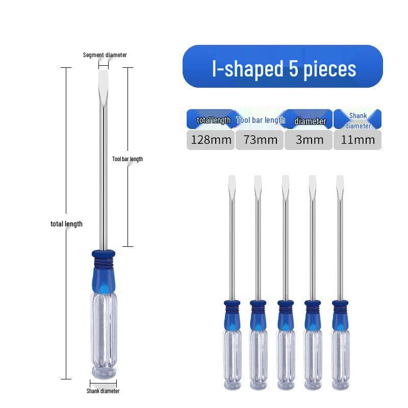 Small Phillips/Slotted Flathead Screwdriver with Transparent Handle for Computer Repair