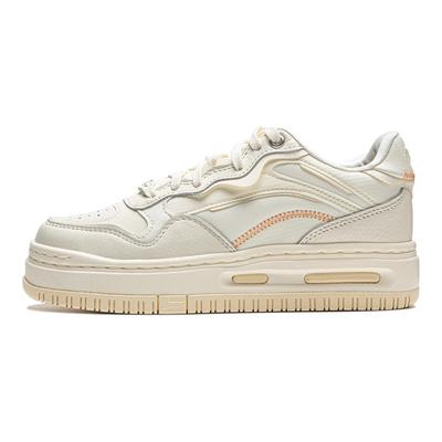 Li Ning Future C1 Trend Classic Wear Resistant Non Slip Low Top Skate Shoes Women Sneakers Beige AGCU032-19