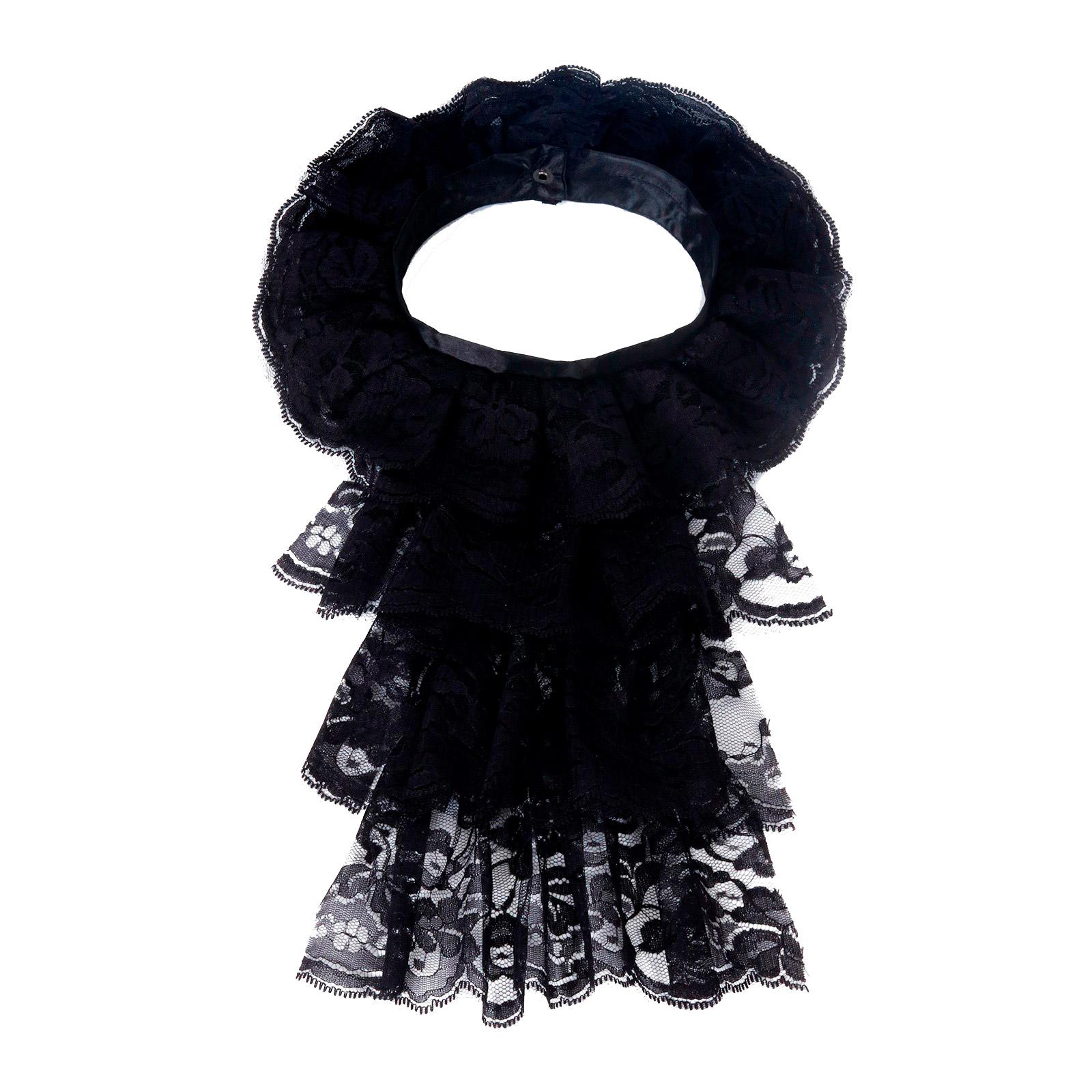 

Элегантный жабо-воротник, многослойный кружевной воротник для маскарадов, вечеринок, косплей-мероприятий, воротник, костюмное шейное украшение, для всех возрастов чёрный
