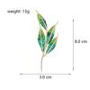 1Pcs Metal Rhinestone Simple Plants Brooches Green Enamel Leaves Brooch Pins For Women's Clothes Backpack Gifts