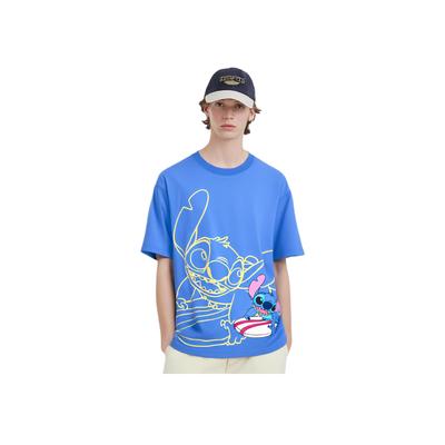 Li Ning X Disney Samenwerking Bedrukte Ronde Hals Pullover Casual Sport Korte Mouw T-shirt Heren T-shirt Regenboog-Blauw ATSU157-6