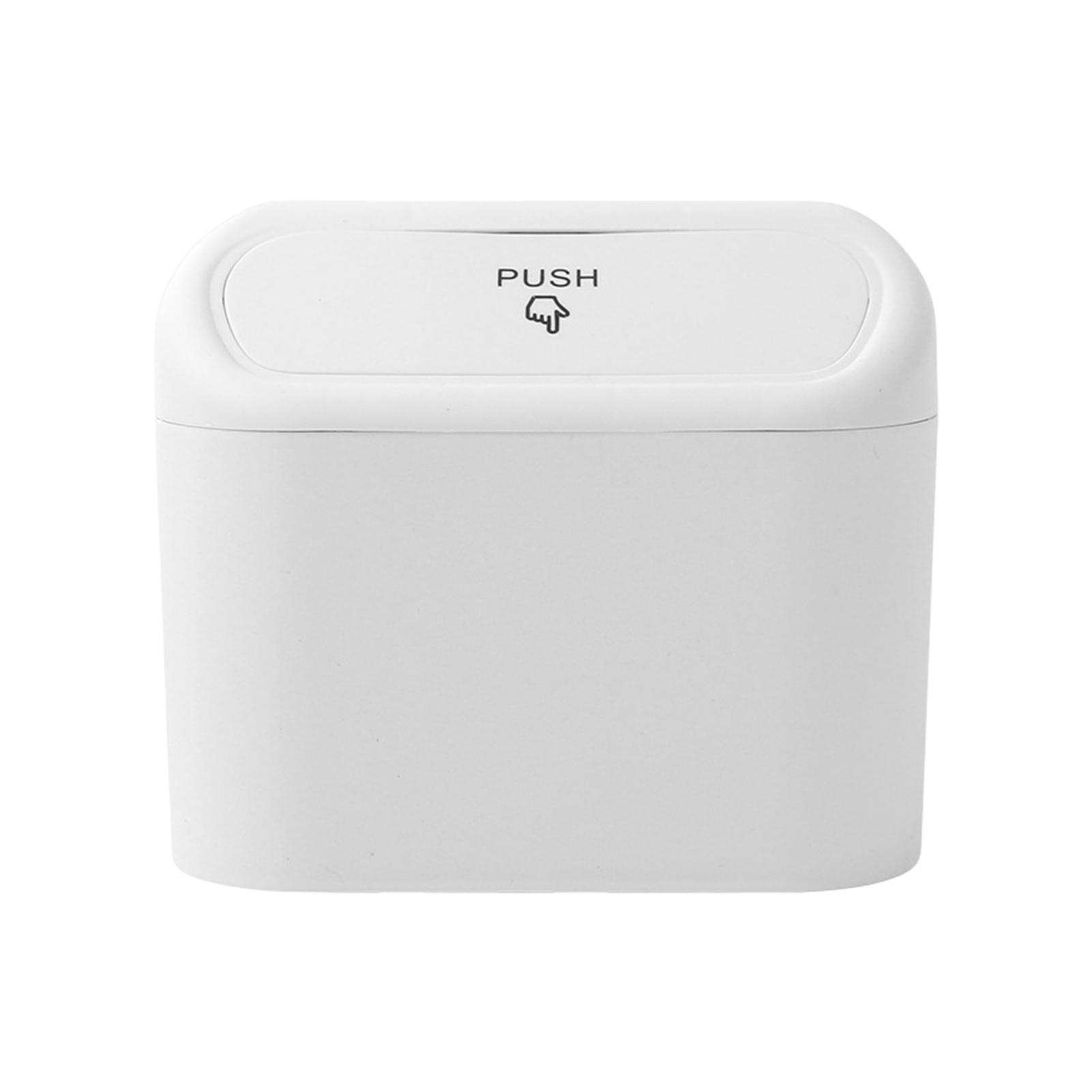 

Компактный автомобильный мусорный бак ABS для легкой установки и снятия, квадратный ящик для хранения, универсальный органайзер белый