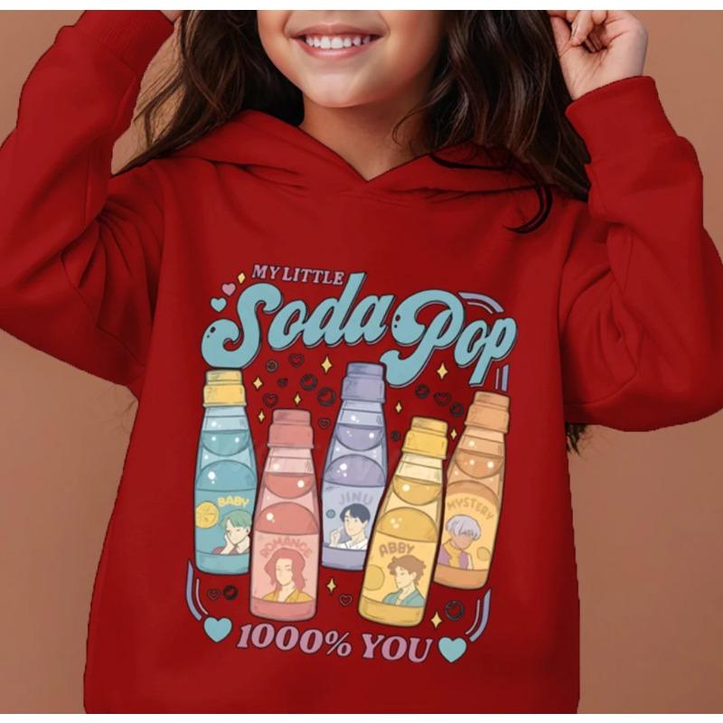 KPop Demon Hunters Soda Pop Graphic Hoodies Movie Fashion Casual Sweatshirt Harajuku Pullover Tops Children's Girl Hooded Sweatshirts