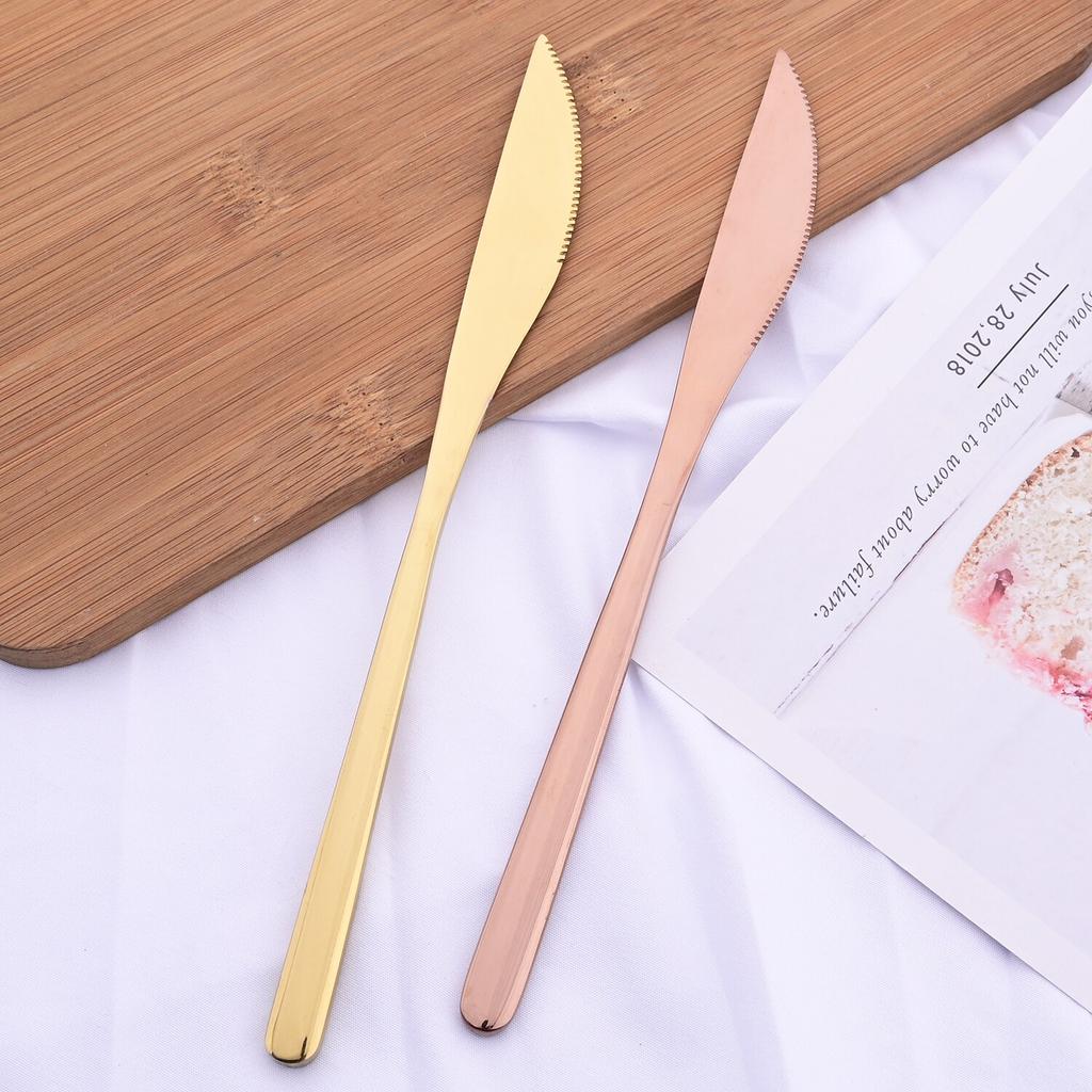 6 PCS Stainless Steel Rainbow Steak Knife Sharp Table Knives Set Restaurant Cutlery Dinner Knife Black Dinnerware Set