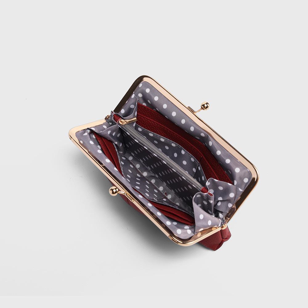 Retro Women's Long Clutch Bag with Folding Clasp and Ample Storage