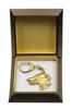 Greyhound, English Greyhound - Gilded Key Ring with Dog In Gift Box, Handbag Decoration, Luxury Accessory by Art-Dog Brand