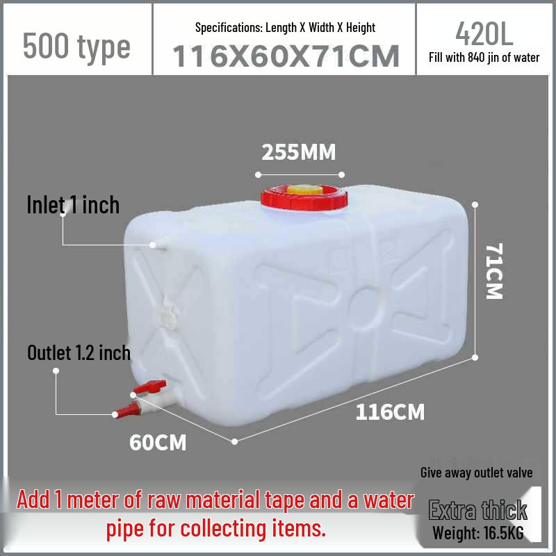 Food Grade Large Plastic Water Storage Bucket with Rectangular Lid for Household Use