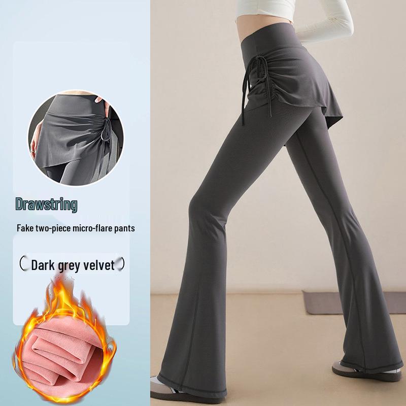 Damen Yoga-Hose mit hohem Bund und Micro-Flare, Stil 2025, Große Größen, Fleece-gefüttert, Sport & Fitness