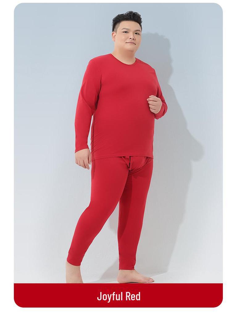 Men's Plus Size Cotton Modal Thermal Underwear Set - Autumn & Winter