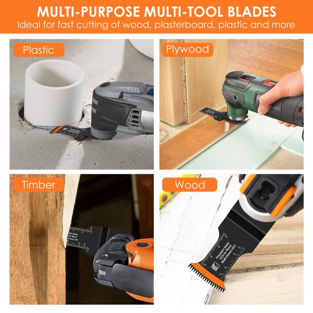 10Pcs Oscillating Saw Blades Japanese Tooth Oscillating Multitool Blades Universal Curved-Edge Cutter Tool Cutting Wood Blades