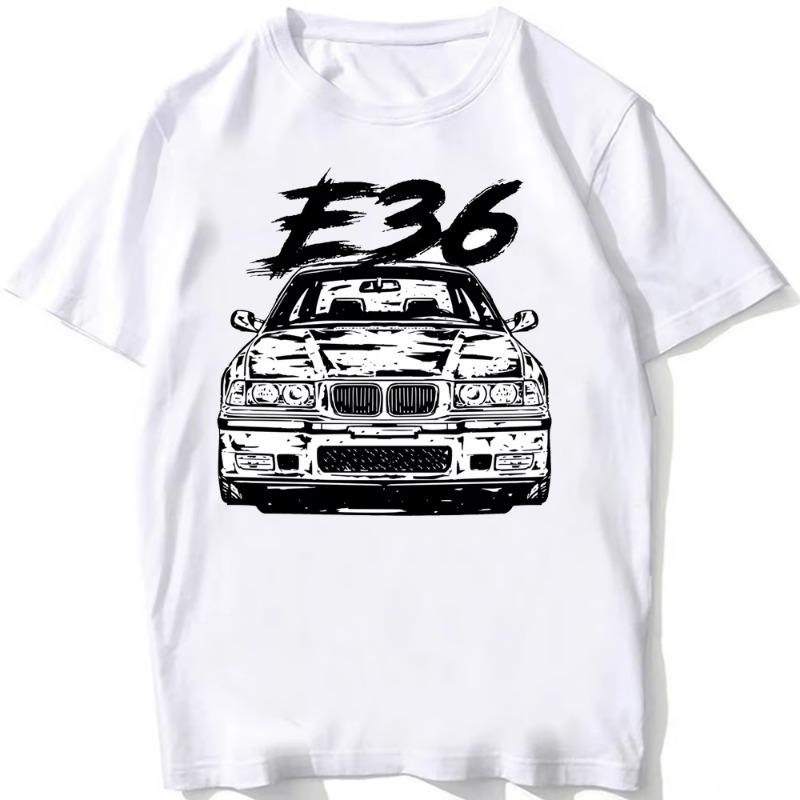 

Vintage German EUDM-E34 M5 Summer Men s Short Sleeve Old Legend E30 M3 Classic Car Boys Casual Top Men s White T-shirt 4XL