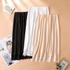 Women's Sheerproof Anti Exposure Lace Lined Mid Length A Line Underskirt Half Slip Safety Bottoming Leggings Skirt