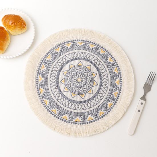 Dicke Platzmatte Verbrühschutz Gute Tischwärmeisolierung Baumwolle Böhmische Quaste Essplatzmatte