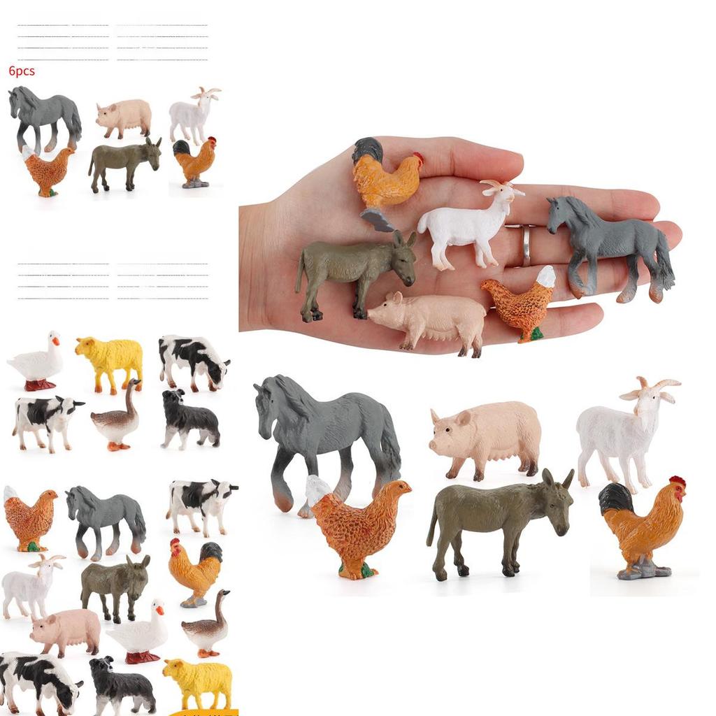 Realistic Farm Animal Figures Pvc Material With Chicken Duck Cow For Kids Educational Toy