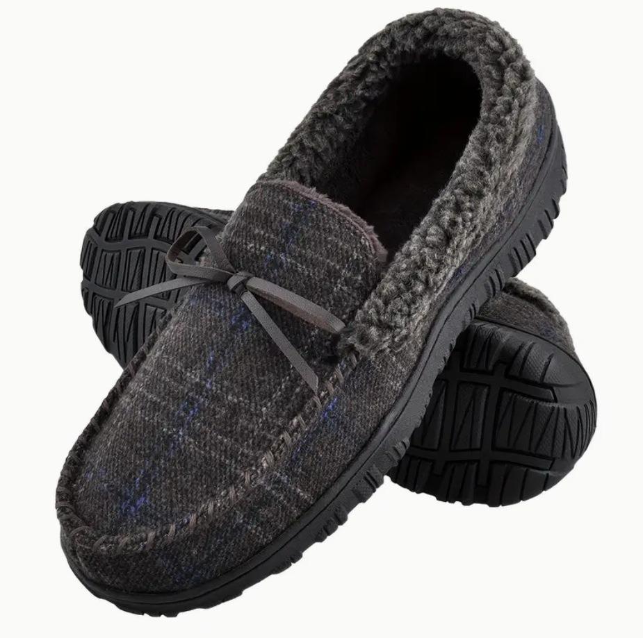 Winter European and American home plush slippers warm and non-slip indoor and outdoor bags heel large size men's cotton slippers Doudou shoes